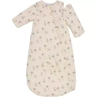 Douillette nomade - CANDIDE - 90 cm - 9/24 mois - Manches amovibles - Blanc imprimé lange tigre