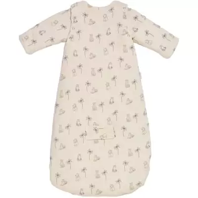 Douillette nomade - CANDIDE - 90 cm - 9/24 mois - Manches amovibles - Blanc imprimé lange tigre