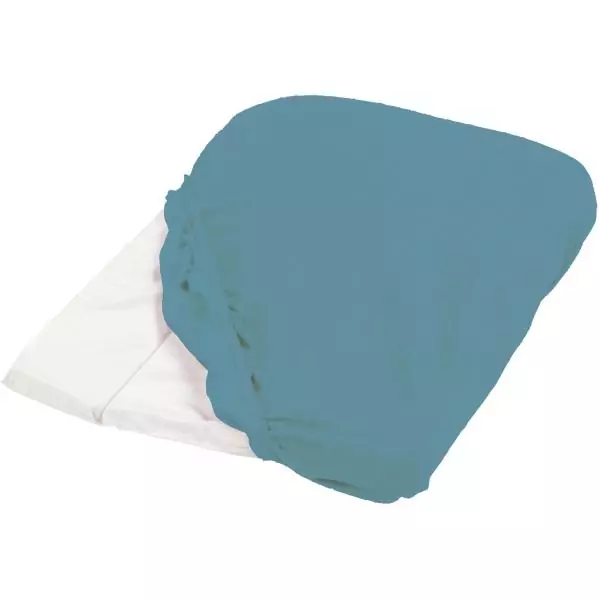 Housse de matelas a langer - CANDIDE - Eponge - 50 x 75 cm - Bleu canard