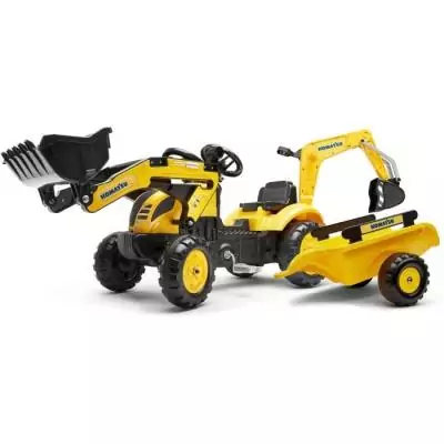 Tractopelle a pédales Komatsu - FALK - Pelle frontale & Excavatrice - 100% Fabriqué en France - 30% de plastique recyclé - De