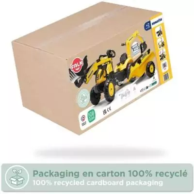 Tractopelle a pédales Komatsu - FALK - Pelle frontale & Excavatrice - 100% Fabriqué en France - 30% de plastique recyclé - De Tractopelle a pédales Komatsu - FALK - Pelle frontale & Excavatrice - 100% Fabriqué en France - 30% de plastique recyclé - De