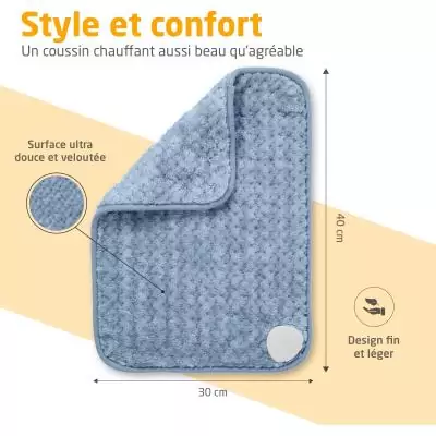 Coussin chauffant ultra doux - MEDISANA - HP 515 - 100 W - 4 réglages - Bleu