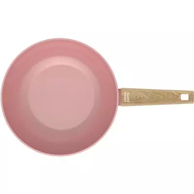 Wok - Tous feux dont induction - ARTHUR MARTIN - AM4944 - Revetement céramique - Ø 28 cm - Rose