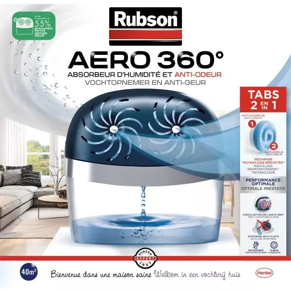 Absorbeur d'humidité AERO 360° 40m² - RUBSON