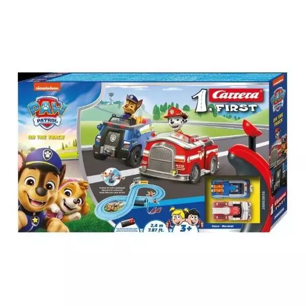 Circuit de course PAT'PATROUILLE, Longueur 2,4 m, Echelle des voitures 1/50, Carrera First, Des 3 ans