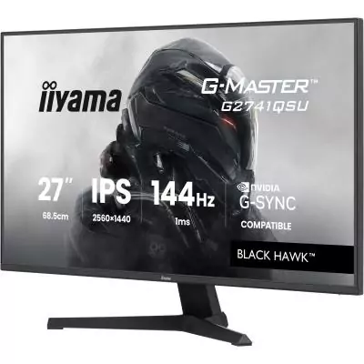 Ecran PC Gamer - IIYAMA - 27 - QHD - 144Hz - Dalle IPS - 1ms - G-Master Black Hawk