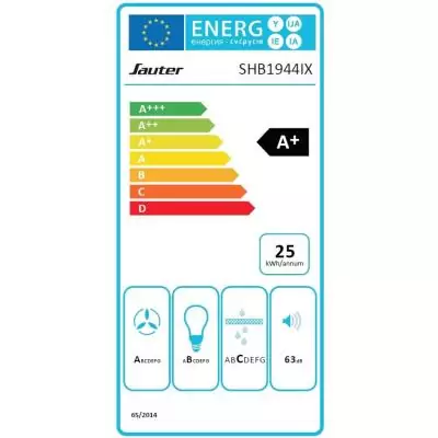 Hotte décorative murale - SAUTER - SHB1944IX - L90 cm - Inox