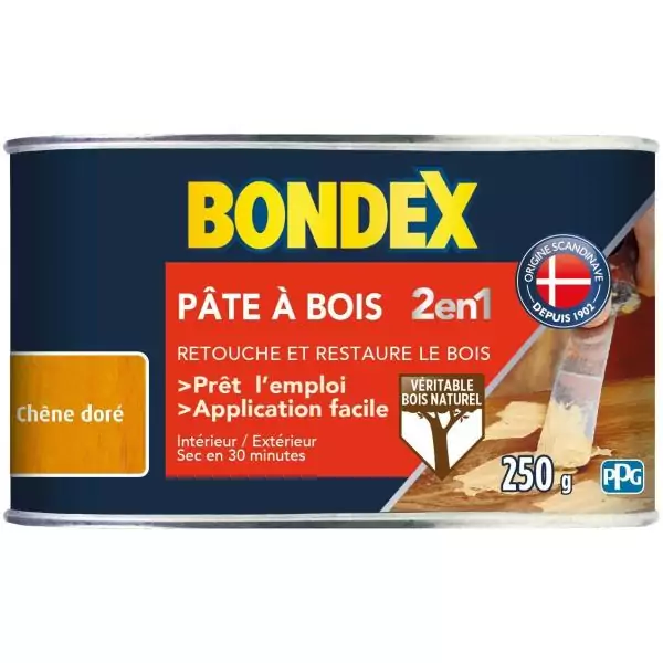 Pâte a bois 2 en 1 Chene doré - BONDEX - 250g