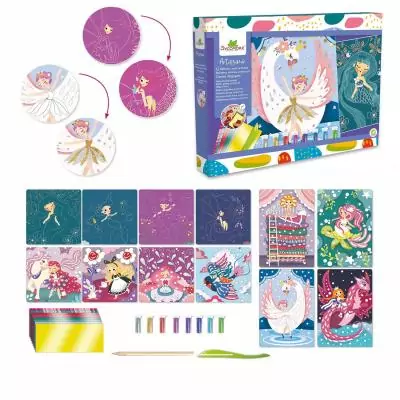 Tableaux a gratter et décorer - SYCOMORE - Contes magiques - Multicolores Tableaux a gratter et décorer - SYCOMORE - Contes magiques - Multicolores