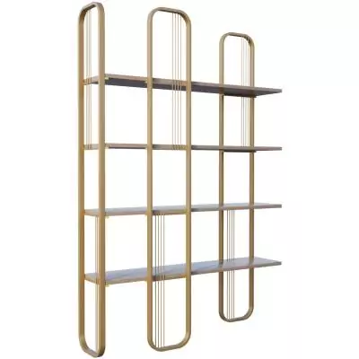 Bibliotheque baroque - SIERRA - 124 x 182 x 26 cm - Glam Jaune