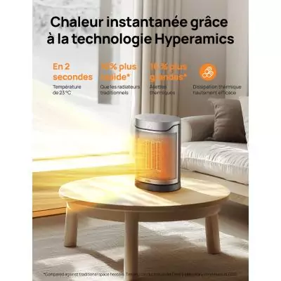 Chauffage d'appoint - Hyper-céramique - 1500 W - Dreo - Heater 318 - Colonne - Noir