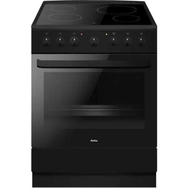 Cuisiniere vitrocéramique - AMICA - ACV6003RN - 4 feux - 1500 W - 60 cm - Noir