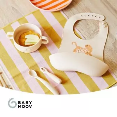 Babymoov - Coffret Premiers Repas Bébé Silicone - Vaisselle Diversification Alimentaire - Développé avec Ergothérapeute - M