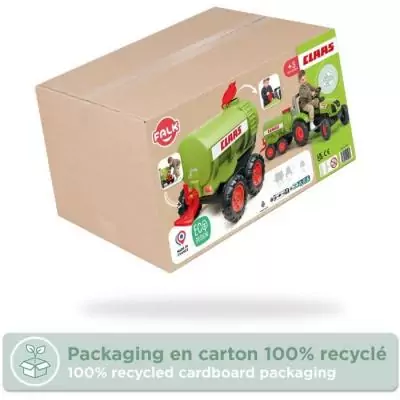 Remorque Citerne Claas - FALK - Capacité 30L - Vert - Adaptable avec les tracteurs FALK 3-7 ans - 100% Fabriqué en France