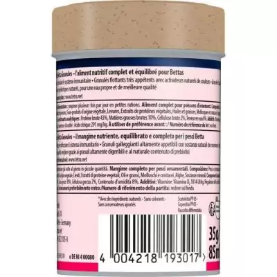 Tetra Betta Granulés - TETRA - Aliment complet pour poisson Combattant, Betta splendens - 85 ml Tetra Betta Granulés - TETRA - Aliment complet pour poisson Combattant, Betta splendens - 85 ml