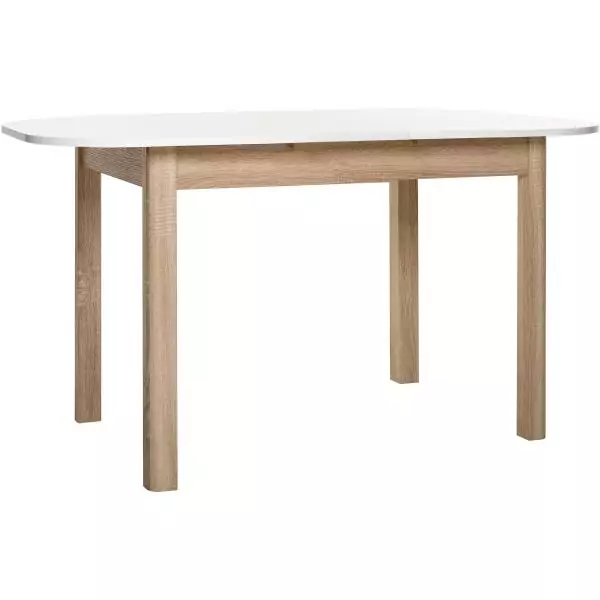 Table a manger extensible - KAYRI - Rectangulaire - Chene Sonoma / Blanc - 4 a 6 personnes - 120-160 x 76 x 90 cm