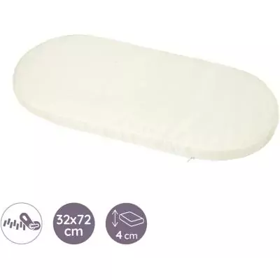 Matelas Nacelle - 72 x 32 cm - Ep. 4 cm - Beige Ecru - TINEO Matelas Nacelle - 72 x 32 cm - Ep. 4 cm - Beige Ecru - TINEO
