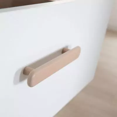 Commode a langer évolutive - ROBA - CABANE - 2 tiroirs - Extension a langer amovible - Chene / Blanc