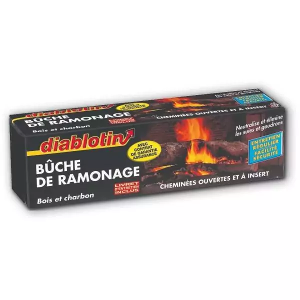 Bûche de ramonage - ACTO - DIABLOTIN - Bûche de Ramonage Diablotin - Élimine suies et goudrons - Livrée avec livret d'entret