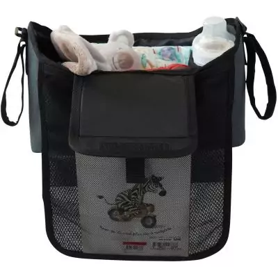 Organisateur de poussette - TINEO - 20 x 41 x 5,5 cm - Gris chiné