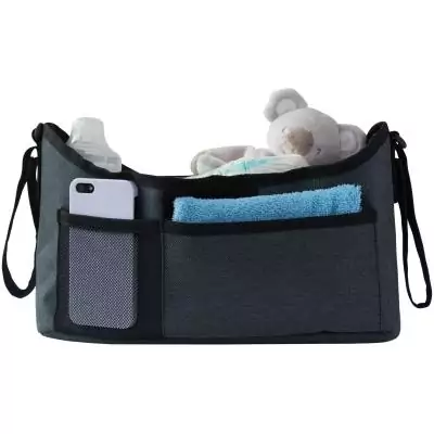 Organisateur de poussette - TINEO - 20 x 41 x 5,5 cm - Gris chiné