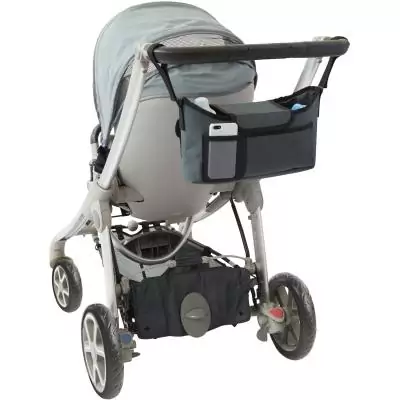 Organisateur de poussette - TINEO - 20 x 41 x 5,5 cm - Gris chiné