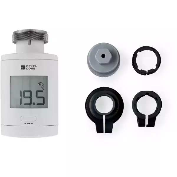Tete Thermostatique TRV 1.0 et adaptateurs - Delta Dore - TRV 1.0 Adapt - Chauffage connecté - Programmation - Contrôle vocal