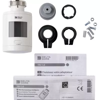 Tete Thermostatique TRV 1.0 et adaptateurs - Delta Dore - TRV 1.0 Adapt - Chauffage connecté - Programmation - Contrôle vocal Tete Thermostatique TRV 1.0 et adaptateurs - Delta Dore - TRV 1.0 Adapt - Chauffage connecté - Programmation - Contrôle vocal