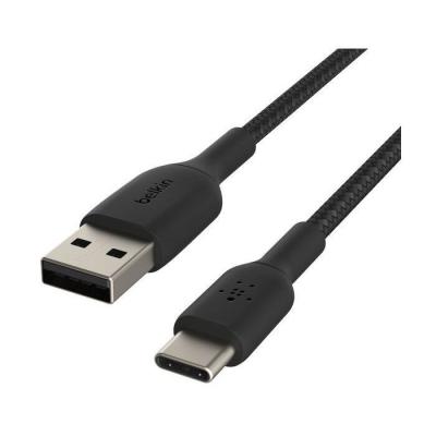 Câble tressé - BELKIN - USB-A vers USB-C - 3 m - Noir