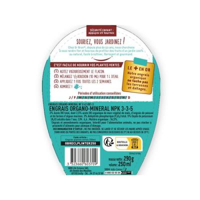 Engrais plantes vertes - OR BRUN - OBRECLPLINTER250 - 250 ml - Favorise la croissance - Fabriqué en France
