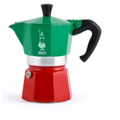 Cafetiere italienne - BIALETTI - Moka Express Italia - Tous feux sauf induction - 6 tasses - 300 ml - Vert / Rouge