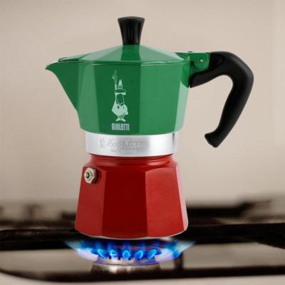 Cafetiere italienne - BIALETTI - Moka Express Italia - Tous feux sauf induction - 6 tasses - 300 ml - Vert / Rouge
