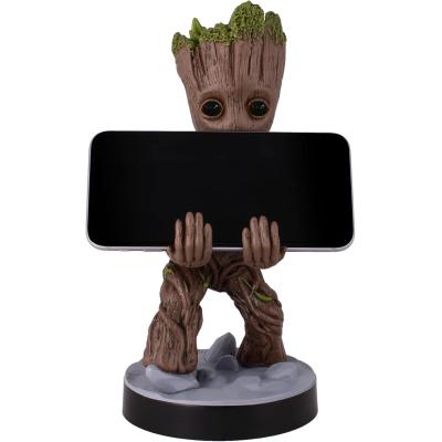 Figurine Les Gardiens de la Galaxie Bébé Groot - EXQUISITE GAMING - Cable Guys - Support smartphone ou petit accessoire - 20 c