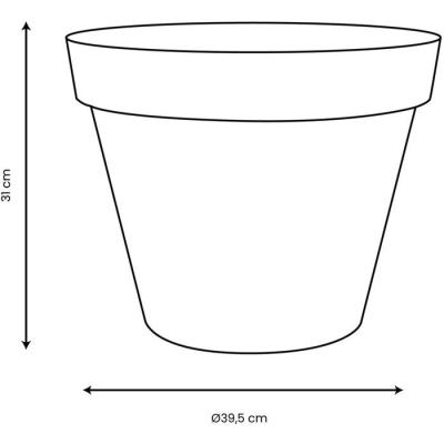 Pot de fleur Rond - EDA - Toscane - Ø 40 cm - 23 L - Intérieur/Extérieur - Ø 40 x H.32 cm - Bleu Jean