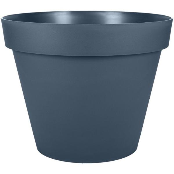 Pot de fleur Rond - EDA - Toscane - Ø 48 cm - 43 L - Intérieur/Extérieur - Ø 47,5 x H.40 cm - Bleu Jean