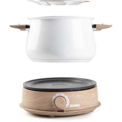 Appareil a fondue - DOMO - DO736F - 1500 W - 2 L - 8 personnes - Blanc/Bois