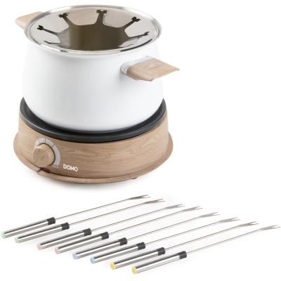 Appareil a fondue - DOMO - DO736F - 1500 W - 2 L - 8 personnes - Blanc/Bois