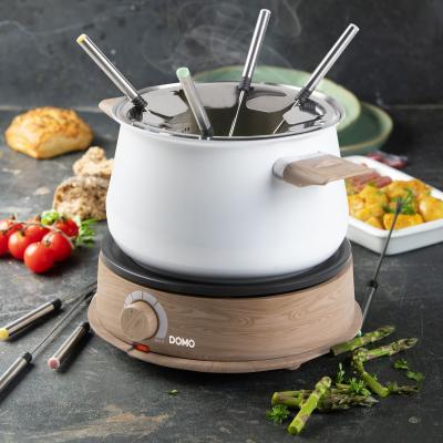 Appareil a fondue - DOMO - DO736F - 1500 W - 2 L - 8 personnes - Blanc/Bois