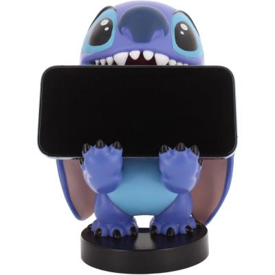 Figurine Disney Stitch Sourire - EXQUISITE GAMING - Cable Guys - Support écouteurs, smartphone ou petit accessoire - 20 cm