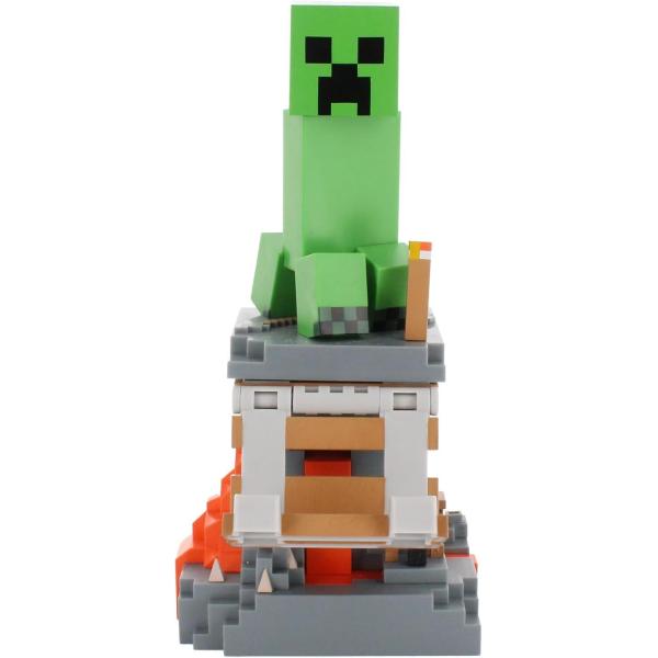 Figurine Minecraft Creeper - EXQUISITE GAMING - Cable Guys - Support écouteurs, smartphone ou petit accessoire - 20 cm
