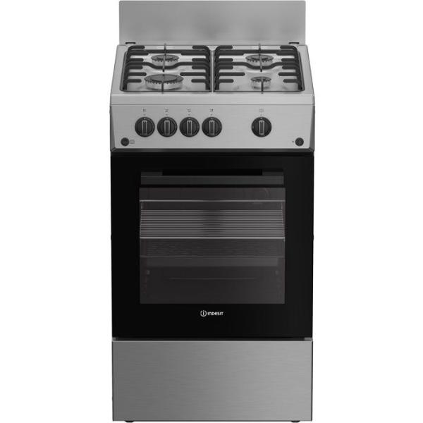Cuisiniere a gaz - INDESIT - I5G1KMS - 4 foyers - 10,4 KWh - L50 cm - Silver