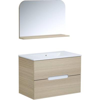 Ensemble meuble de salle de bain - Vasque - Bois - L80 x P45 x H55 cm - Miroir - PILL