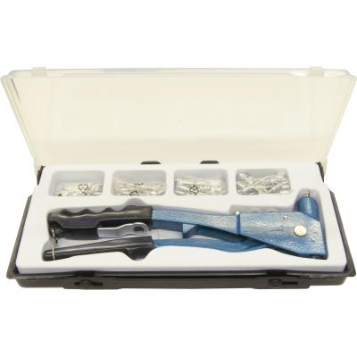 Jeu de pince a riveter - MEISTER - CP195270 - Inclus 100 rivets en aluminium - Boîte plastique avec couvercle transparent