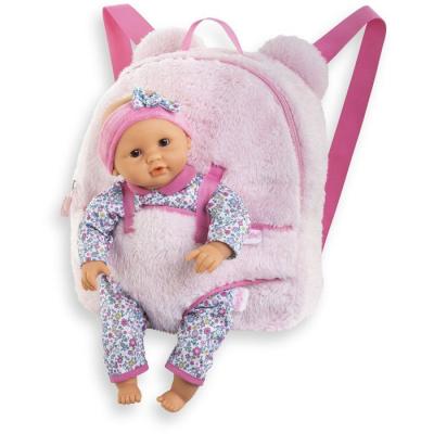 Sac a dos porte-poupon - COROLLE - Peluche rose pour poupon 30 cm - Des 3 ans