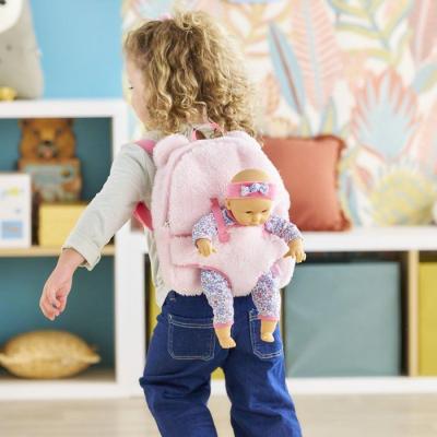 Sac a dos porte-poupon - COROLLE - Peluche rose pour poupon 30 cm - Des 3 ans