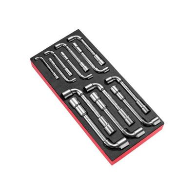 Module de clé a pipe débouchées métriques en plateau mousse - FACOM - MODM.75PB - série 75 - 13 pieces