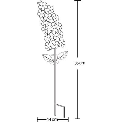 Décoration lumineuse solaire Violette - GALIX - G2622 - Métal - Hauteur 65 cm - 15 Micro LED - Blanc chaud - 3 Lumens