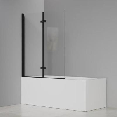 Pare baignoire 2 volets pivotants - HOME GENERATION - Maggy noir - 100 x 140 cm