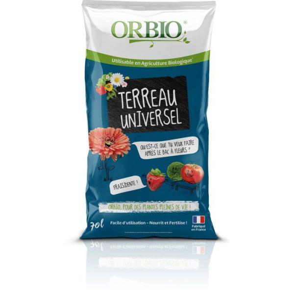 Terreau universel - ORBIO - 70 L - Usage général - Convient a toutes plantations