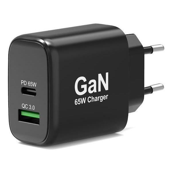 Chargeur mural GaN USB-C & USB-A - PORT DESIGNS - 902104EU - 65 W - Noir